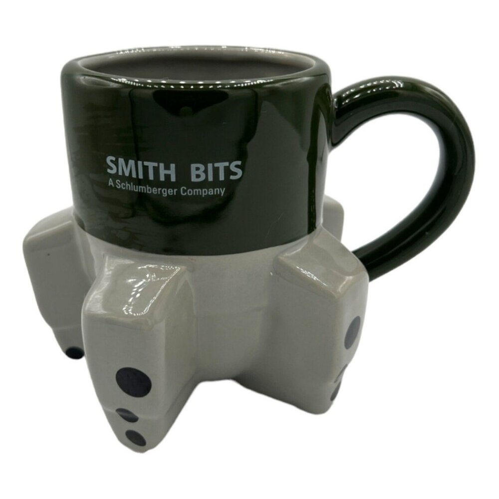 Smith Bits Schlumberger Coffee Mug Green Drill Bit Shape Advertising Promo